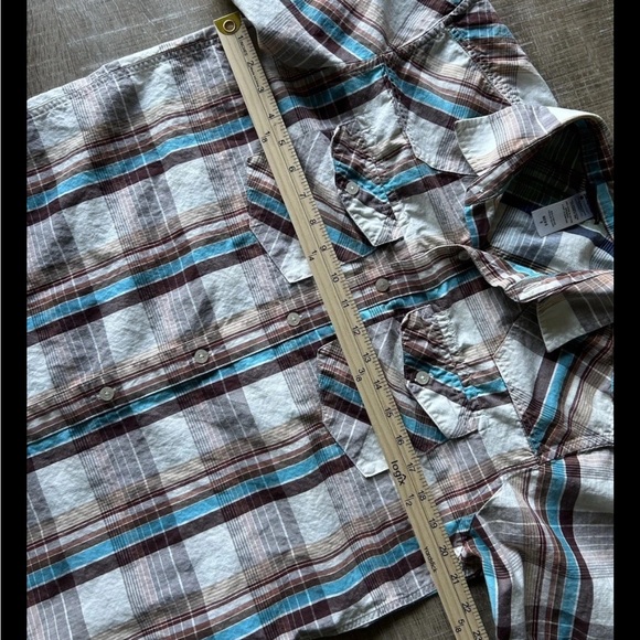 ▶️ Patagonia Embroidered Plaid THREE TREES Shirt Mens S Button Up Organic Cotton - Picture 9 of 10